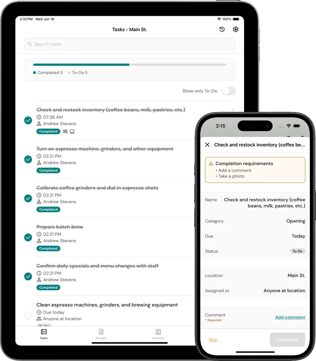 Task management interface